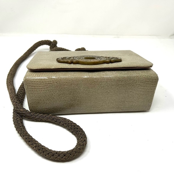 Rafael Sanchez Snake Print Leather Shoulder Crossbody purse, vintage, NWOT - Picture 8 of 12